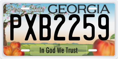 GA license plate PXB2259