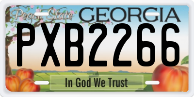 GA license plate PXB2266
