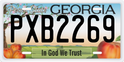 GA license plate PXB2269