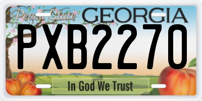 GA license plate PXB2270