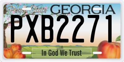 GA license plate PXB2271