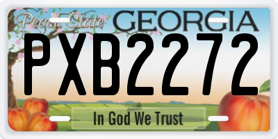 GA license plate PXB2272