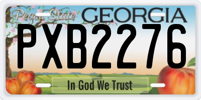 GA license plate PXB2276