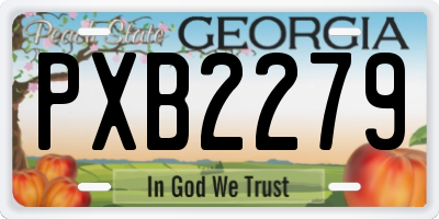 GA license plate PXB2279