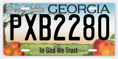 GA license plate PXB2280