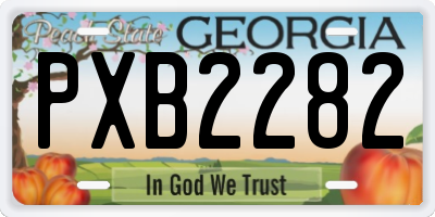GA license plate PXB2282