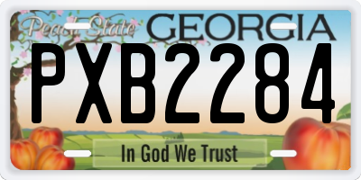 GA license plate PXB2284