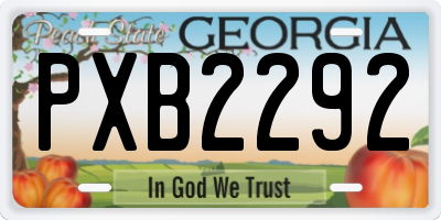 GA license plate PXB2292