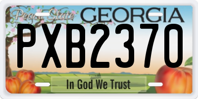 GA license plate PXB2370