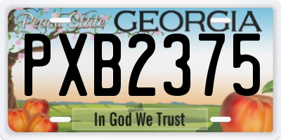 GA license plate PXB2375