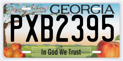 GA license plate PXB2395