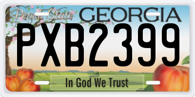 GA license plate PXB2399
