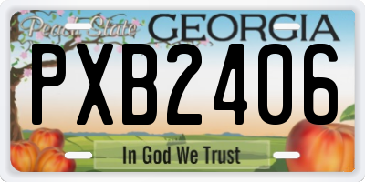 GA license plate PXB2406