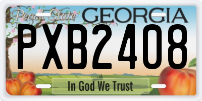GA license plate PXB2408
