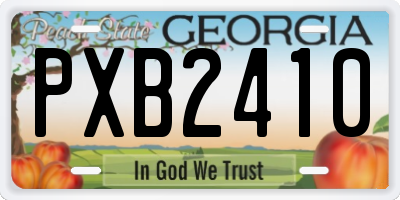 GA license plate PXB2410