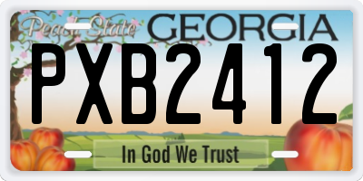 GA license plate PXB2412