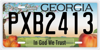 GA license plate PXB2413