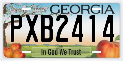 GA license plate PXB2414