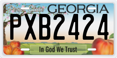 GA license plate PXB2424