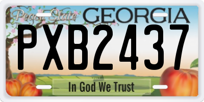 GA license plate PXB2437