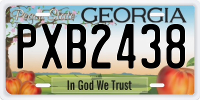 GA license plate PXB2438