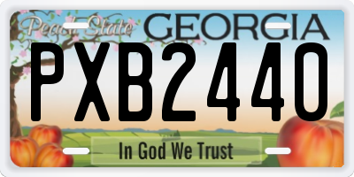 GA license plate PXB2440