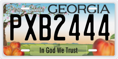 GA license plate PXB2444