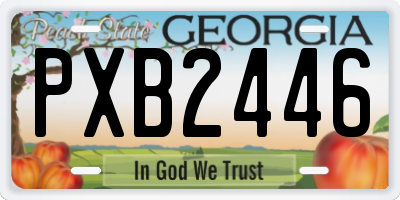 GA license plate PXB2446