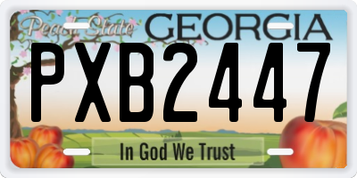 GA license plate PXB2447