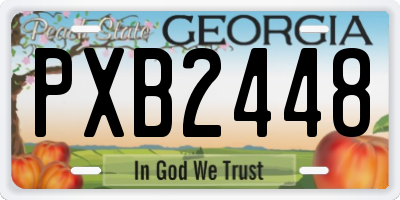 GA license plate PXB2448