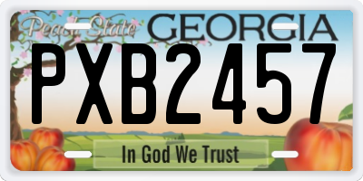 GA license plate PXB2457