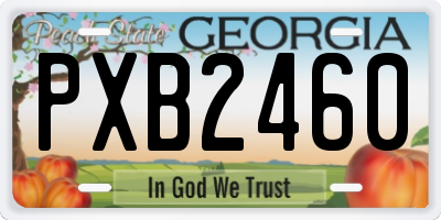 GA license plate PXB2460