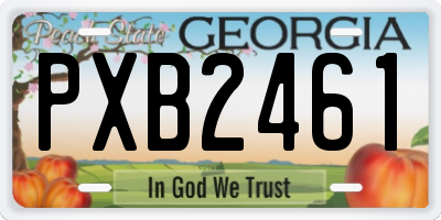 GA license plate PXB2461