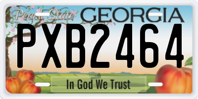 GA license plate PXB2464