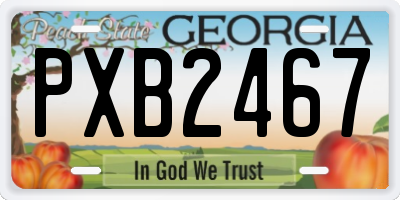 GA license plate PXB2467