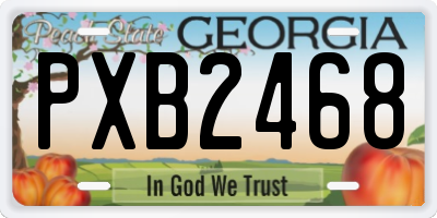 GA license plate PXB2468