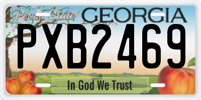 GA license plate PXB2469