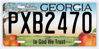 GA license plate PXB2470