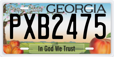 GA license plate PXB2475