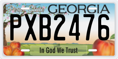 GA license plate PXB2476