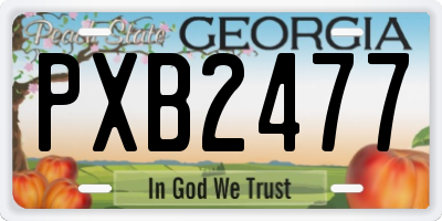 GA license plate PXB2477