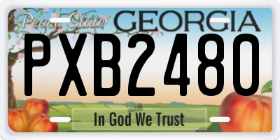 GA license plate PXB2480