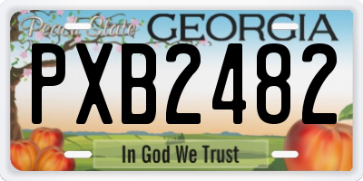 GA license plate PXB2482