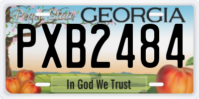 GA license plate PXB2484