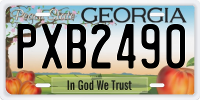 GA license plate PXB2490