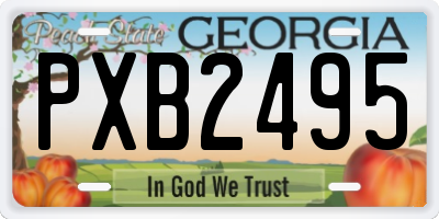 GA license plate PXB2495