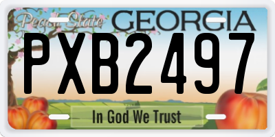 GA license plate PXB2497