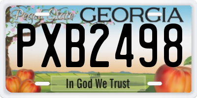 GA license plate PXB2498