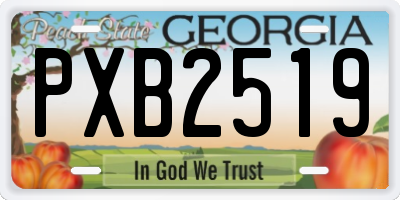 GA license plate PXB2519