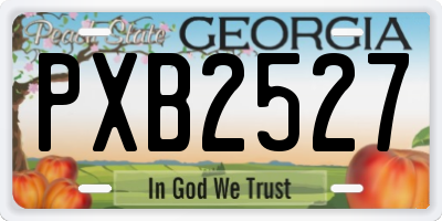 GA license plate PXB2527